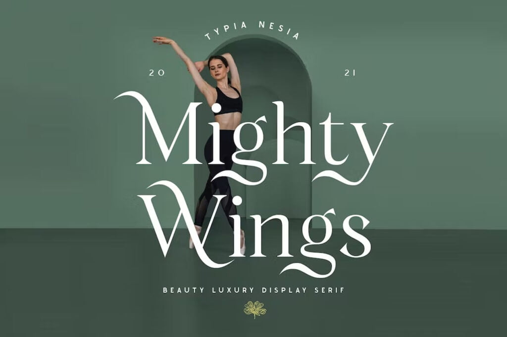 Mighty wings luxury elegant font for branding and logo design