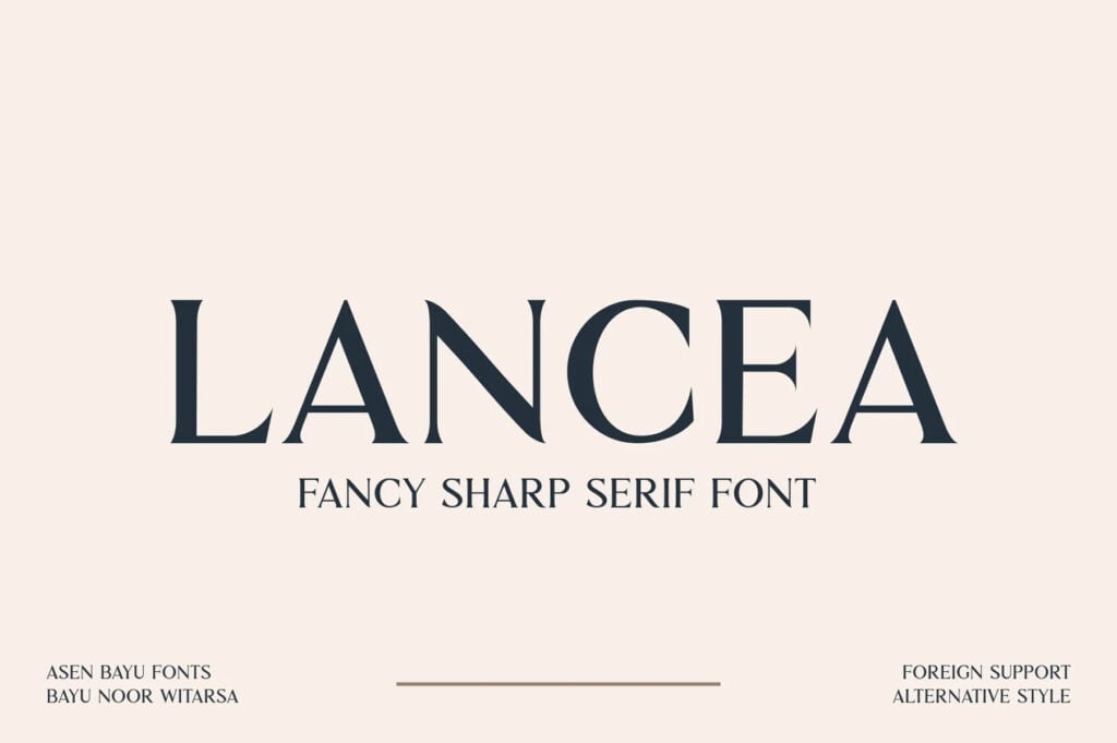Lancea luxury elegant font for branding and logo design