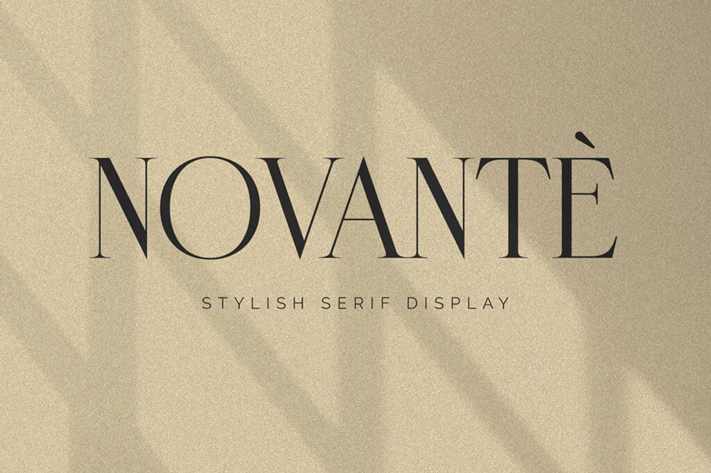 Novante luxury elegant font for branding and logo design