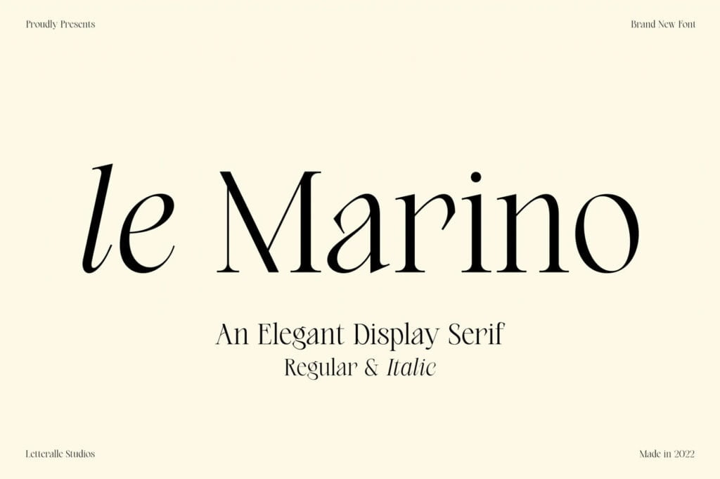 Le marino luxury elegant font for branding and logo design