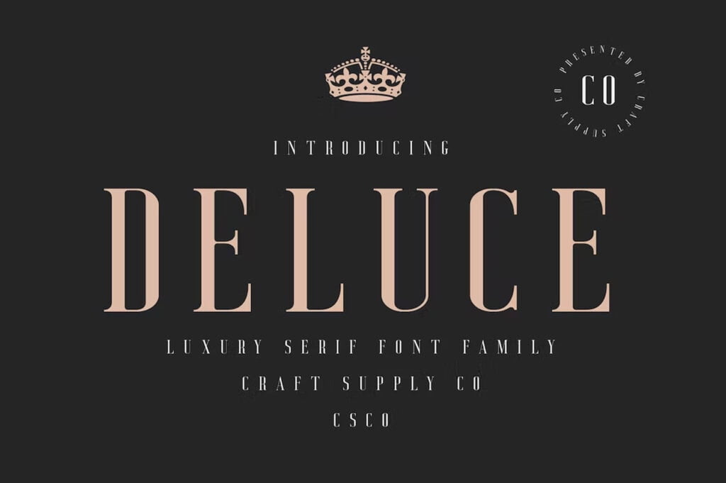 Deluce luxury elegant font for branding and logo design