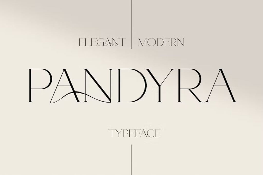 Pandyra luxury elegant font for branding and logo design