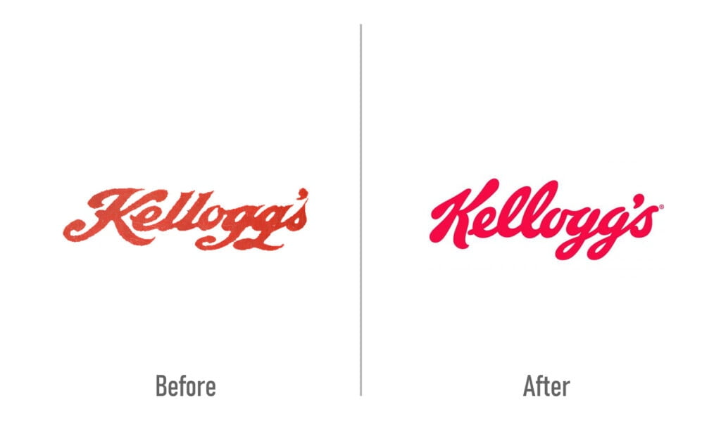 Kellog's Logo Before and After Redesign