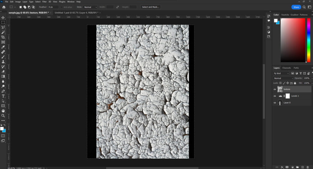 Cracked skin effect in Photoshop