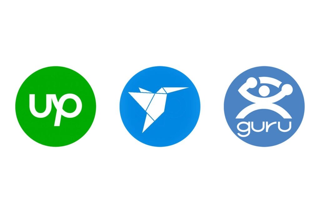 fiver, freelancer and guru logo