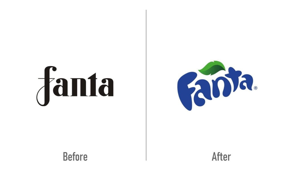 Fanta Logo Before and After Redesign