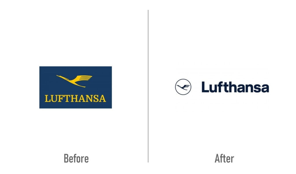 Lufthansa Logo Before and After Redesign