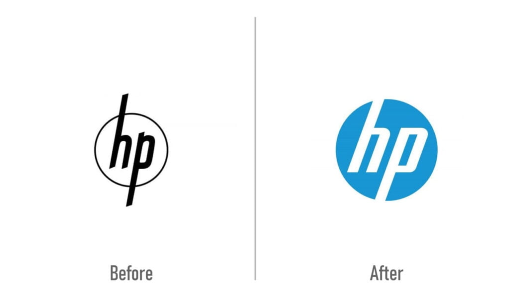 HP Logo Before and After Redesign